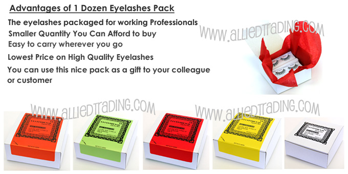 12 dozen eyelashes pack for working professionals