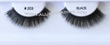 Style # BE203 Human hair regular strip eye lashes, hand tied, feathered, made in Indonesia