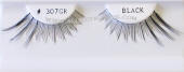 Cheap false Strip Eyelashes, human hair, BE307GR BK, Black eyelashes with extra long feather look alike lash accents