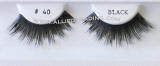 BE40BK Human hair regular strip eye lashes, hand tied, 100 pack bulk eyelashes