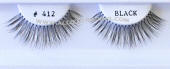 BE412BK Natural hair false upper eyelashes, hand tied, feathered, sold in 100 pack quantities, eyelashes in bulk