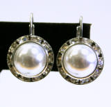 item # ar1205 swarovski crystal hoop earrings, 15mm silver
