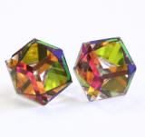 Swarovski Crystal Cube Stud Earrings, 8mm