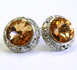 AR610 15MM SWAROVSKI STUD EARRINGS WITH CRYSTAL CHANNEL FROM WWW.ALLIEDTRADING.COM