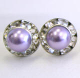 ARP2 pearl earrings, with channel crystals, 8mm