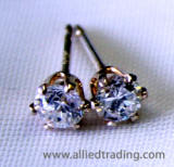 sterling silver earrings, 4mm