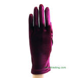 Elegant gloves, wrist length, burgandy