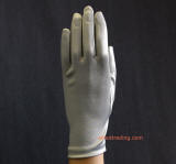 silver color finger women gloves, stretch formal fashion gloves