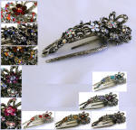 swarovski elements crystal accented large hair clips with teeth