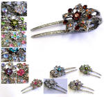 swarovski elements accented long hair clips with teeth