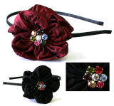 wholesale fabric headband with crystal accent, item # srb89