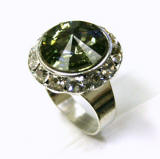 black diamond swarovski ring, 20mm