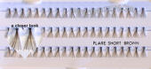 Brown individual lashes, flare short, 100 pack. Beauty supplier Allied Trading.