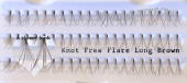 Brown knot free flare eyelashes, cheap knot-free flare long lashes, BEKL BR, 100 pack. Beauty supplier Allied Trading