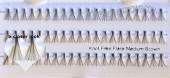 Brown knot free flare eyelashes, individual knot-free flare medium lashes, 100 pack