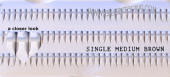 Brown individual single eyelash extensions, single MEDIUM, # BESM BR, 100 pack.