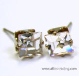 swarovski crystal squre stud earrings