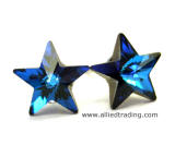 AR452, Crystal Bermuda Blue, Swarovski Star Bead Stud Earrings
