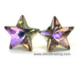 Crystal Vitrail Light Swarovski Star Bead #5714 Stud Earrings
