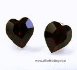 ar590 swarovski heart shaped stud earrings, 6 x 7mm