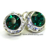 Swarovski Clip on Earrings, Emerald