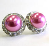 rose bridal pearl earrings, 20mm
