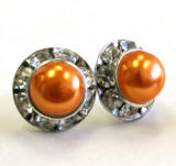 bridal topaz pearl earrings, 8mm in diameter