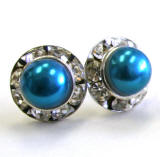 11mm indicolite bridal pearl earrings