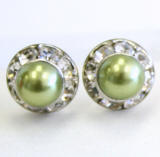 Faux pearl stud earrings, 8mm