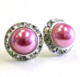 rose pearl earrings, 15mm
