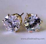 925 Sterling Silver Stud Earrings, cubic zirconia