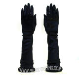 19" Opera Gloves. 12BL Black Satin.