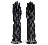 ITEM # GV12BLBK. 19" Opera Gloves. Black Lace. See-Through.