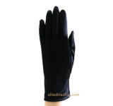 Elegant gloves, wrist length, black