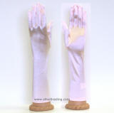 Light pink elbow length lady gloves