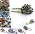 swarovski elements accented long hair clips with teeth