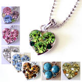 heart shaped crystal necklace