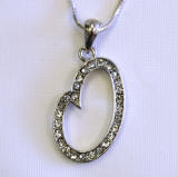 initial O swarovski pendent wth snake chain